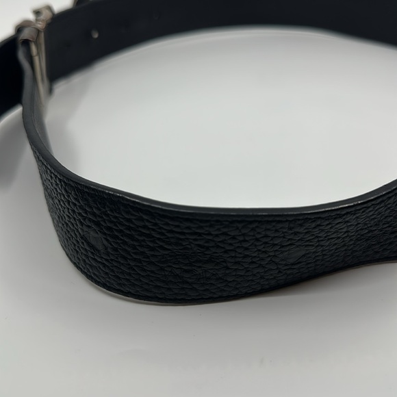 MCM Black Leather Reversible Belt with Silver M Buckle - Picture 6 of 16